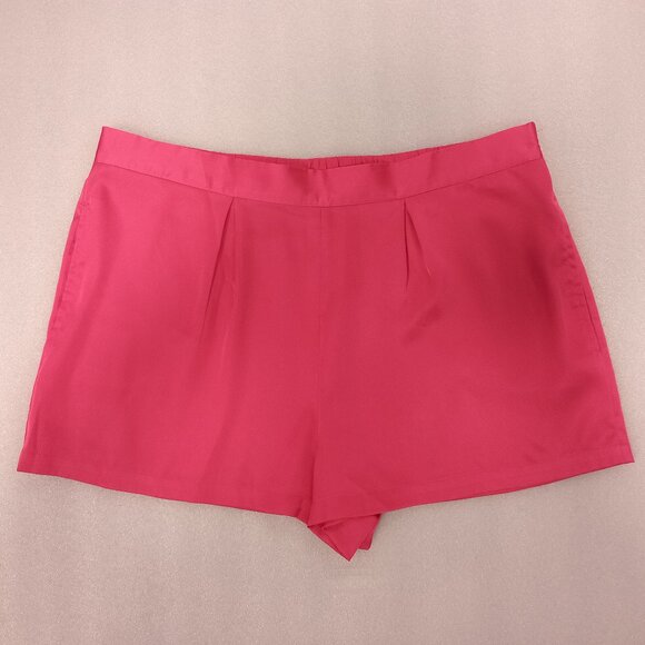 La Vie en Rose Women's Satin Lingerie Shorts Fuchsia Sz M Night Lounge Shorts - Picture 3 of 9